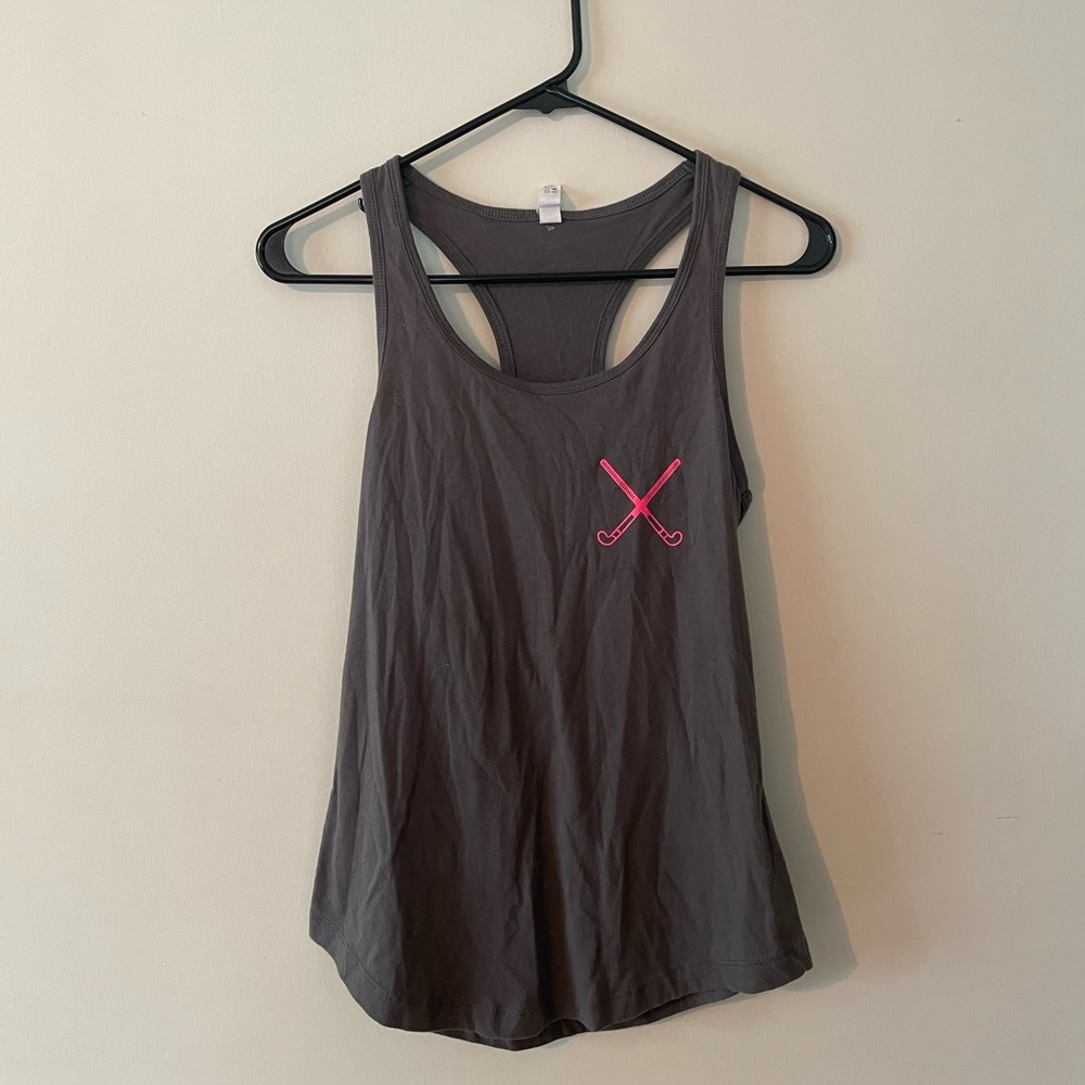 gray field hockey racerback tank top
